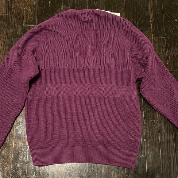 NWT New w/ Tag Men's Burgundy Maroon Zara Ribbed Crewneck Long Sleeve Sweater - Picture 8 of 8